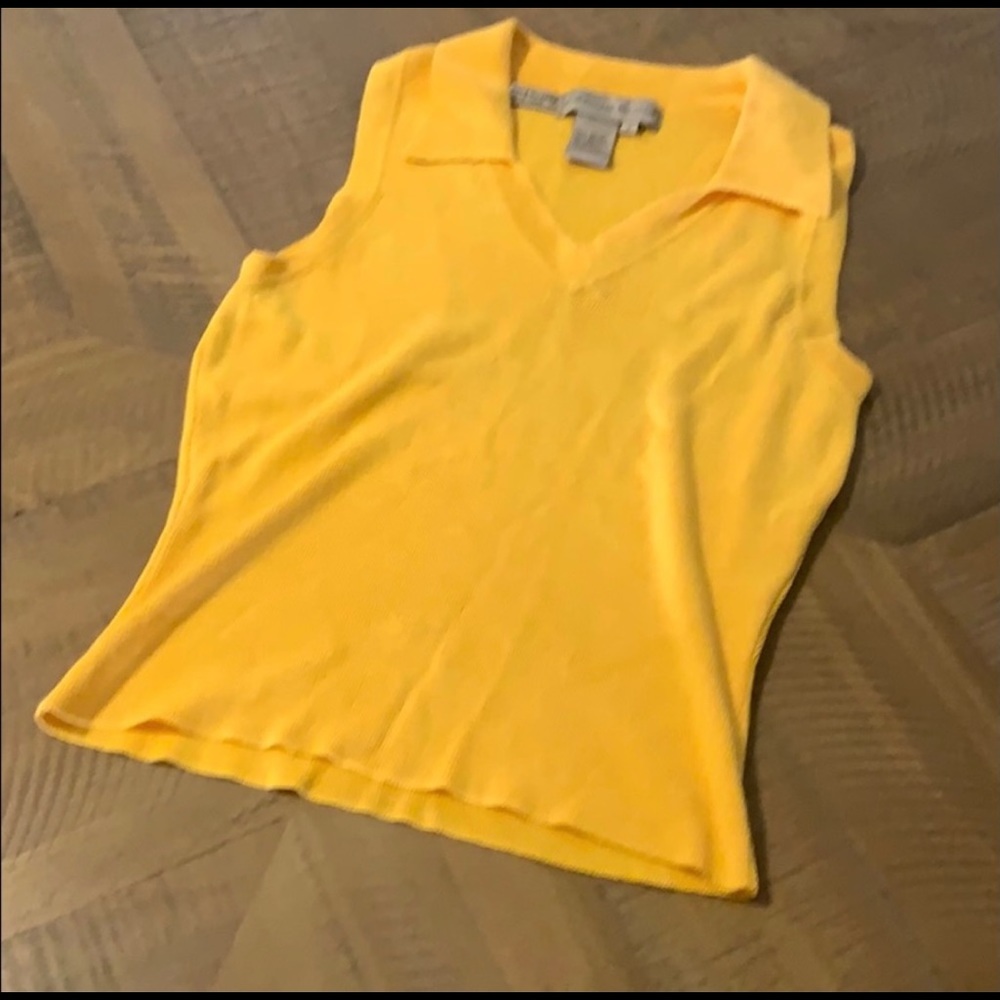 Excursion Vintage Retro Yellow Collared Top - Picture 3 of 5